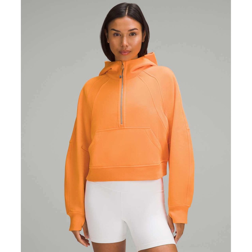 Lululemon Scuba Oversized Half-Zip Hoodie Orange Sweatshirt Pullover XS / S